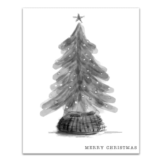 Neutral Christmas Tree Canvas Wall Art